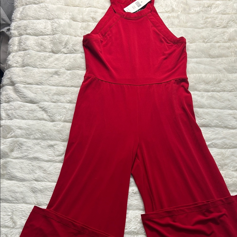 Elegant Red Sleeveless Jumpsuit